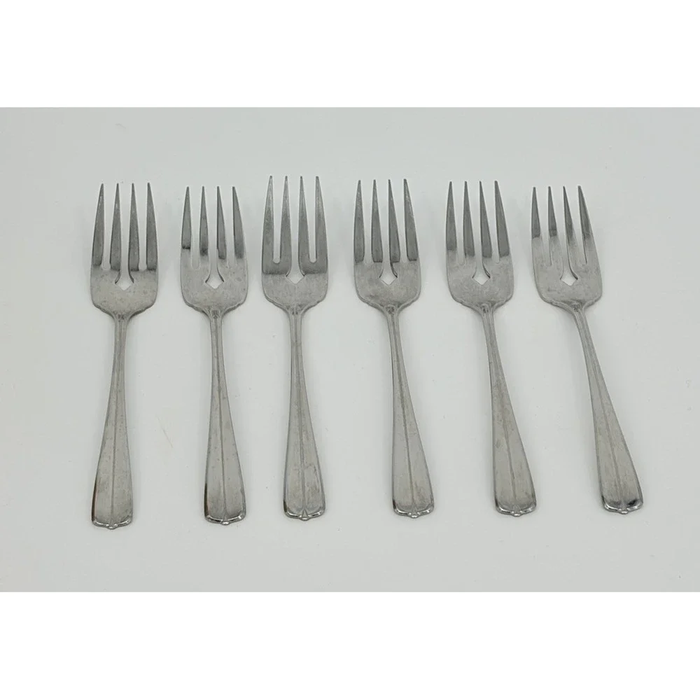 Oneida USA Gala Impulse Salad Forks Set of 6 Stainless Flatware 6 1/4